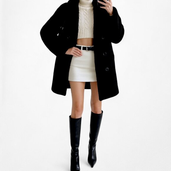 Vintage Y2K Black Faux Fur Oversized Fit Teddy Style Coat Jacket Size S - Picture 2 of 6